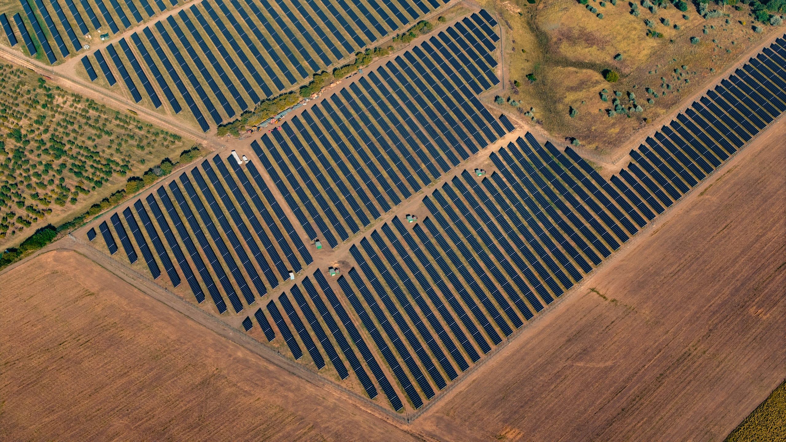 Aerial view of a solar plant